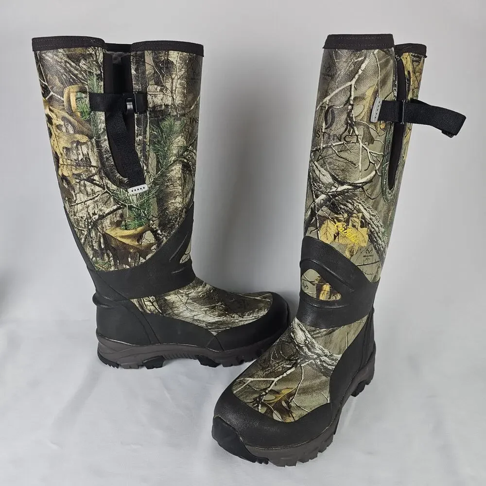 Cabelas Instinct Rubber Hunting Boots Mens 9 M Realtree Camo Waterproof 83234